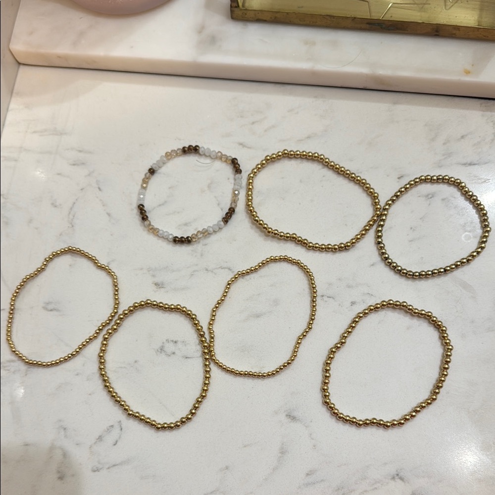 Elegant Gold Beaded Bracelet Set
